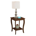 Square End Table with 2-Tier Shelf | Black / White / Espresso / Dark Grey | Single