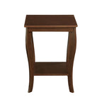 Square End Table with 2-Tier Shelf | Black / White / Espresso / Dark Grey | Single