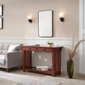 Brown Mission Console Table, 1-Person Use, 2-Drawer