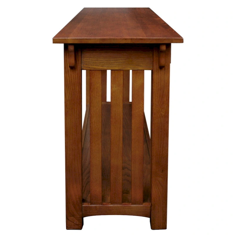 Brown Mission Console Table, 1-Person Use, 2-Drawer