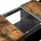 Black / Brown & Black / White LED Coffee Table with 2 Drawers, Glass Top, 1-Person