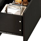 Black / Brown & Black / White LED Coffee Table with 2 Drawers, Glass Top, 1-Person