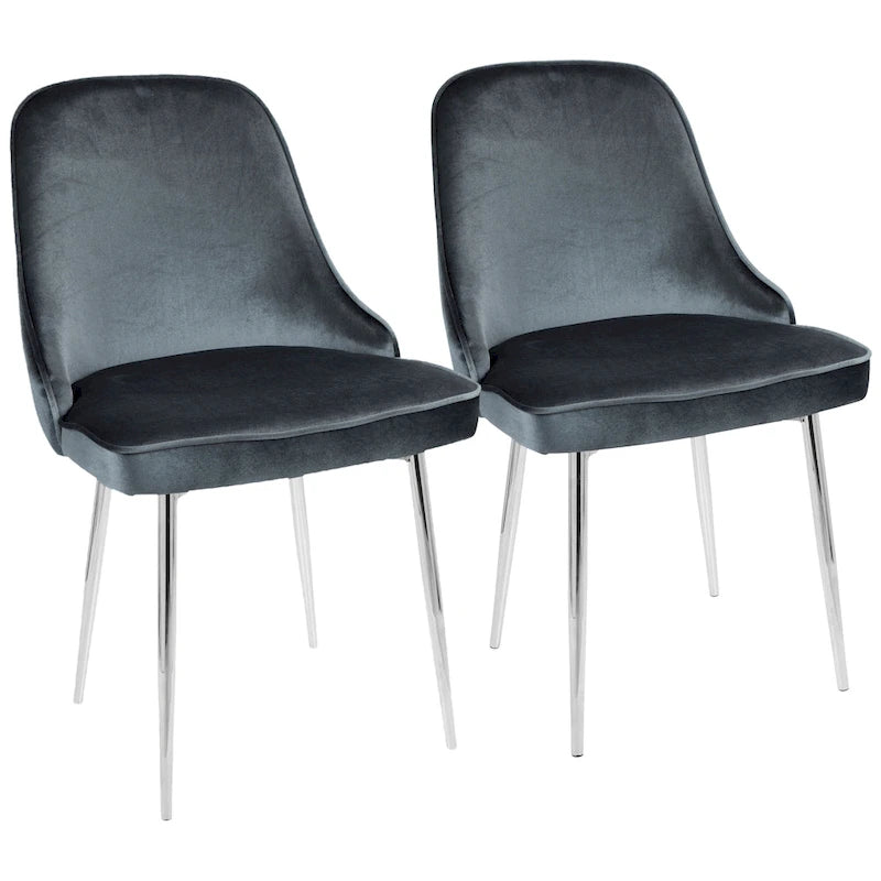 Velvet Dining Chair, Set of 2, Multi-Color Options