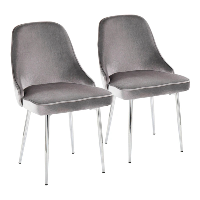 Velvet Dining Chair, Set of 2, Multi-Color Options