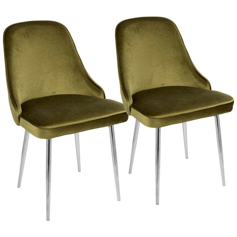 Velvet Dining Chair, Set of 2, Multi-Color Options