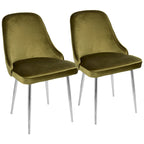Velvet Dining Chair, Set of 2, Multi-Color Options