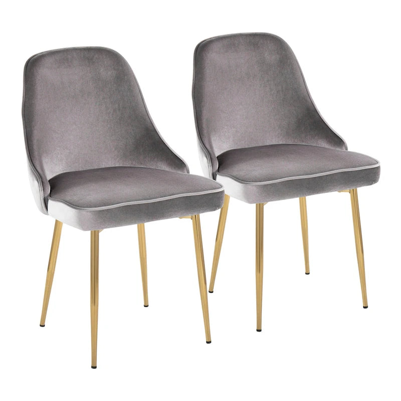 Velvet Dining Chair, Set of 2, Multi-Color Options