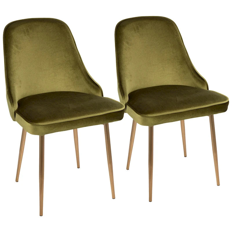 Velvet Dining Chair, Set of 2, Multi-Color Options