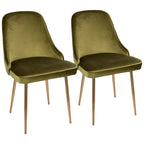 Velvet Dining Chair, Set of 2, Multi-Color Options