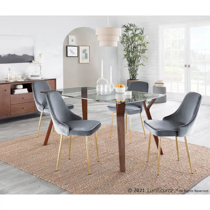 Velvet Dining Chair, Set of 2, Multi-Color Options