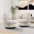 Multi-Color Boucle Swivel Barrel Chair, Set of 2