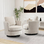 Multi-Color Boucle Swivel Barrel Chair, Set of 2