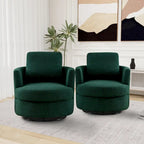 Multi-Color Boucle Swivel Barrel Chair, Set of 2