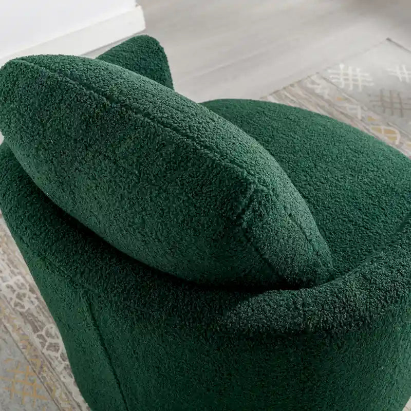 Multi-Color Boucle Swivel Barrel Chair, Set of 2