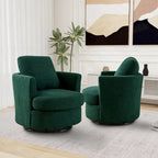Multi-Color Boucle Swivel Barrel Chair, Set of 2
