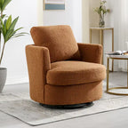 Multi-Color Boucle Swivel Barrel Chair, Set of 2