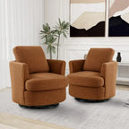 Multi-Color Boucle Swivel Barrel Chair, Set of 2
