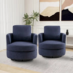Multi-Color Boucle Swivel Barrel Chair, Set of 2