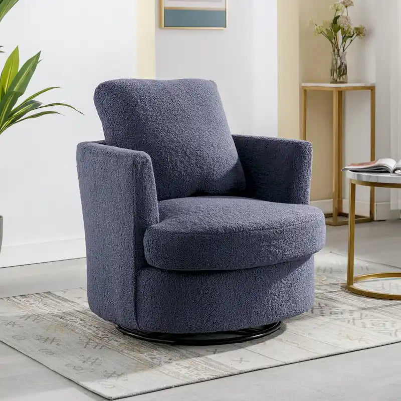 Multi-Color Boucle Swivel Barrel Chair, Set of 2