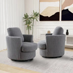 Multi-Color Boucle Swivel Barrel Chair, Set of 2