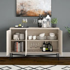 48" Rectangular Buffet Sideboard – Black Grain / White / Alder White, 3-Door