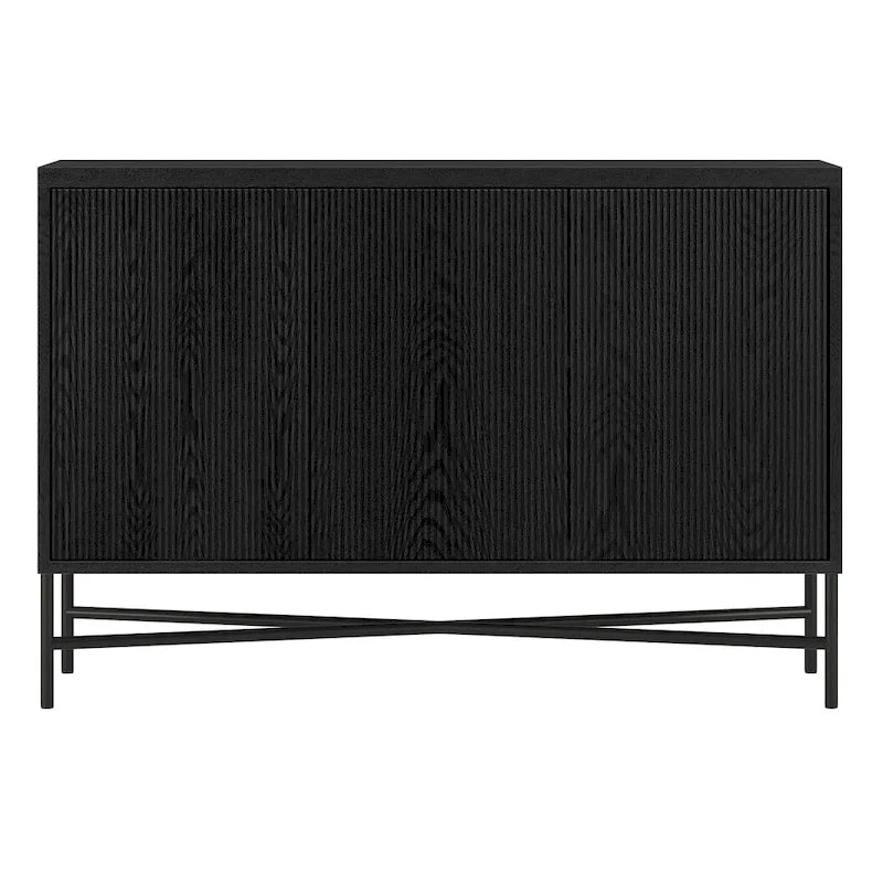 48" Rectangular Buffet Sideboard – Black Grain / White / Alder White, 3-Door