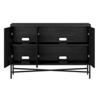 48" Rectangular Buffet Sideboard – Black Grain / White / Alder White, 3-Door