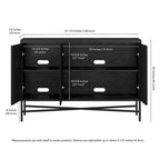 48" Rectangular Buffet Sideboard – Black Grain / White / Alder White, 3-Door