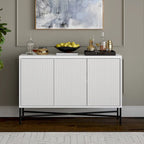 48" Rectangular Buffet Sideboard – Black Grain / White / Alder White, 3-Door