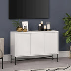 48" Rectangular Buffet Sideboard – Black Grain / White / Alder White, 3-Door