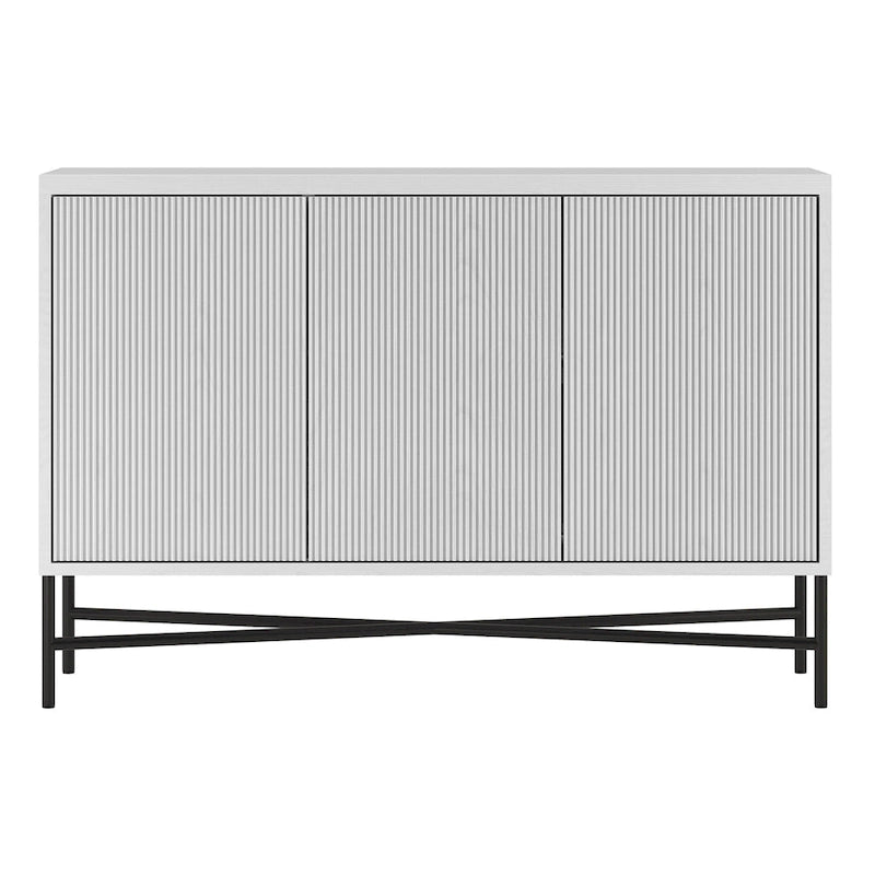 48" Rectangular Buffet Sideboard – Black Grain / White / Alder White, 3-Door