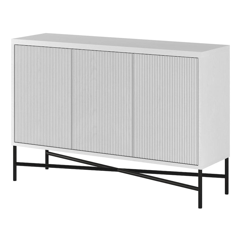 48" Rectangular Buffet Sideboard – Black Grain / White / Alder White, 3-Door
