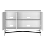 48" Rectangular Buffet Sideboard – Black Grain / White / Alder White, 3-Door