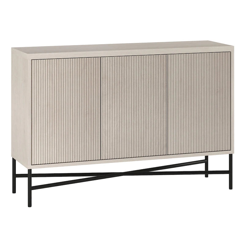 48" Rectangular Buffet Sideboard – Black Grain / White / Alder White, 3-Door