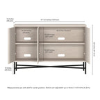 48" Rectangular Buffet Sideboard – Black Grain / White / Alder White, 3-Door