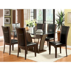 Dark Cherry / Brown or White / Seats 6 — Contemporary 7-Piece Dining Set with Glass Top
