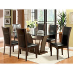 Dark Cherry / Brown or White / Seats 6 — Contemporary 7-Piece Dining Set with Glass Top