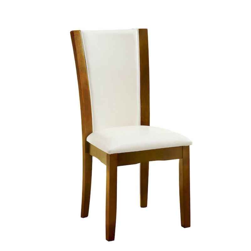 Dark Cherry / Brown or White / Seats 6 — Contemporary 7-Piece Dining Set with Glass Top
