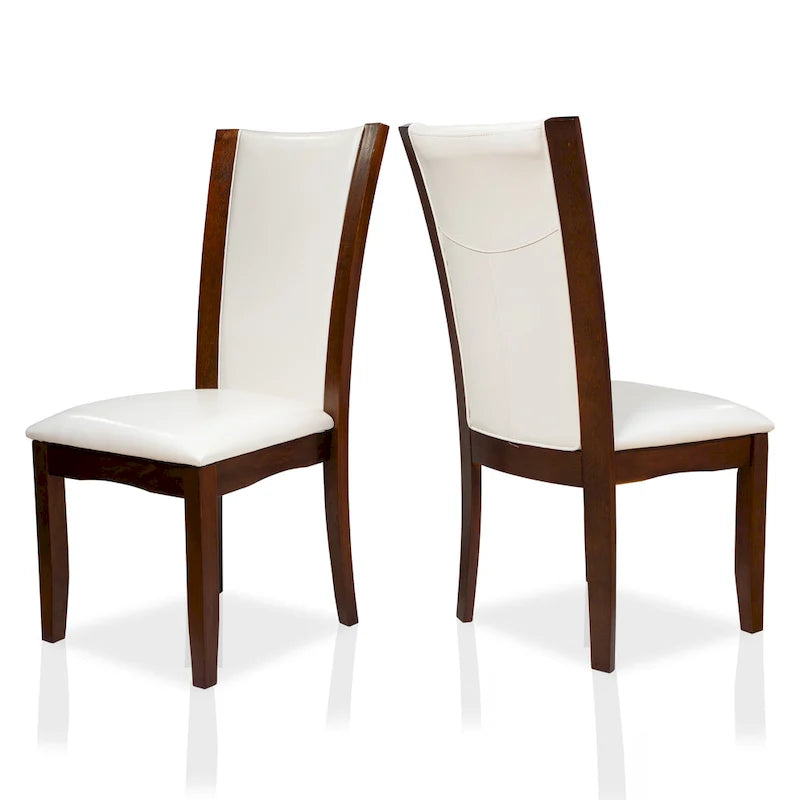 Dark Cherry / Brown or White / Seats 6 — Contemporary 7-Piece Dining Set with Glass Top