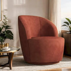 Grey / Beige / Red Swivel Barrel Accent Chair, Single Seat