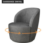 Grey / Beige / Red Swivel Barrel Accent Chair, Single Seat
