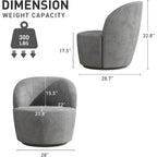 Grey / Beige / Red Swivel Barrel Accent Chair, Single Seat