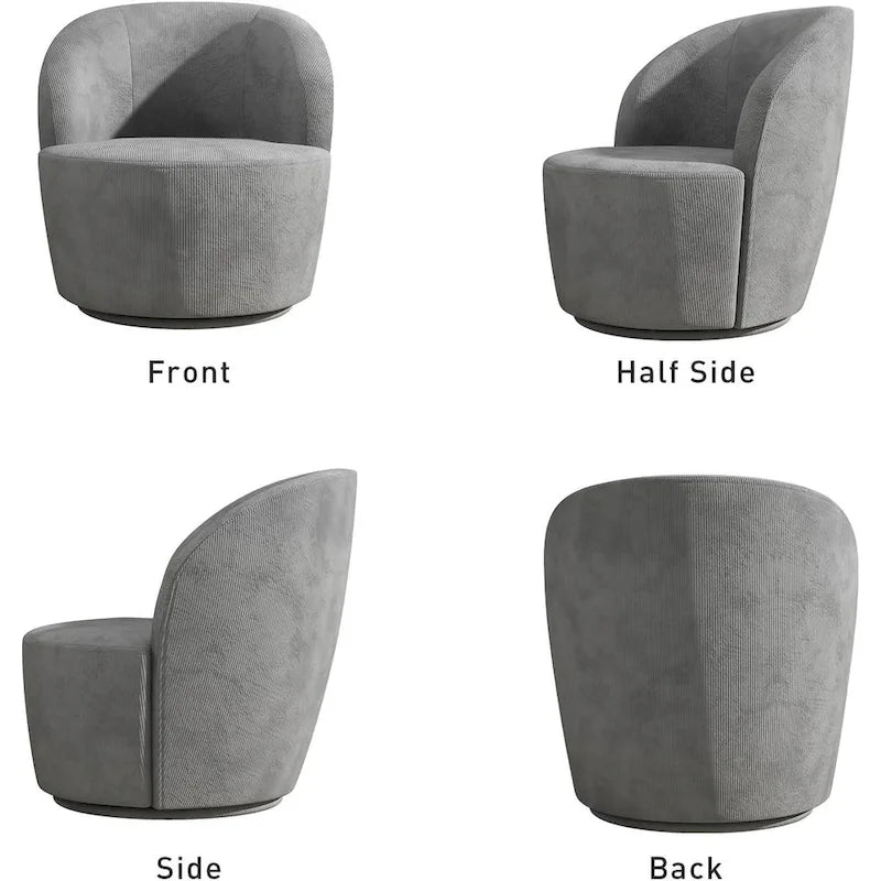 Grey / Beige / Red Swivel Barrel Accent Chair, Single Seat