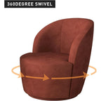 Grey / Beige / Red Swivel Barrel Accent Chair, Single Seat