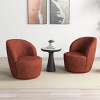 Grey / Beige / Red Swivel Barrel Accent Chair, Single Seat