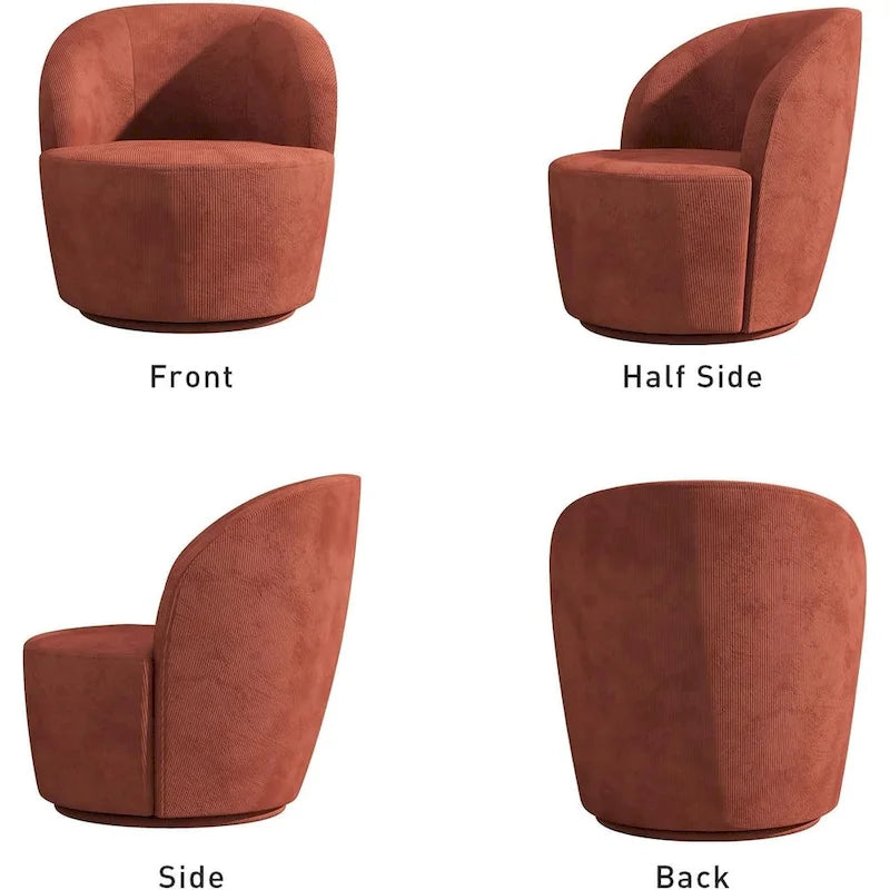 Grey / Beige / Red Swivel Barrel Accent Chair, Single Seat
