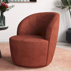 Grey / Beige / Red Swivel Barrel Accent Chair, Single Seat