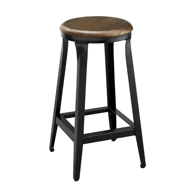 White/Black 2-Stool Kitchen Island Set (Seats 2)