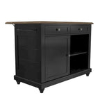 White/Black 2-Stool Kitchen Island Set (Seats 2)