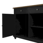 White/Black 2-Stool Kitchen Island Set (Seats 2)